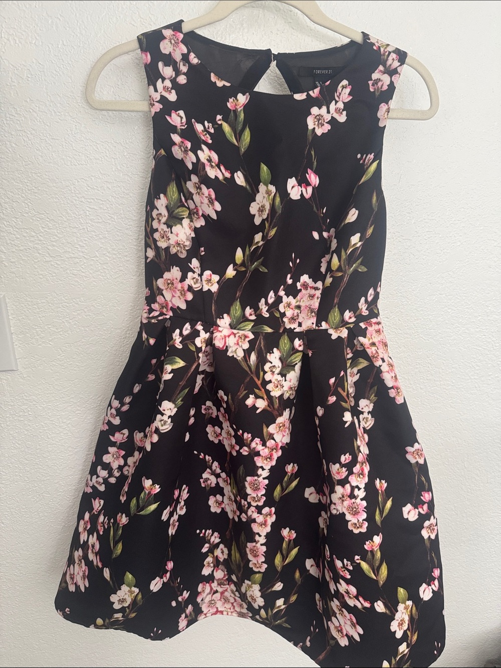 Forever 21 Black Dress with Pink Floral Print